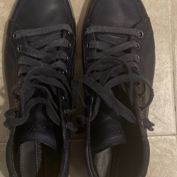 Mens Blue Prada Napa Aviator Washed Sneaker Size 8 - Picture 5 of 6